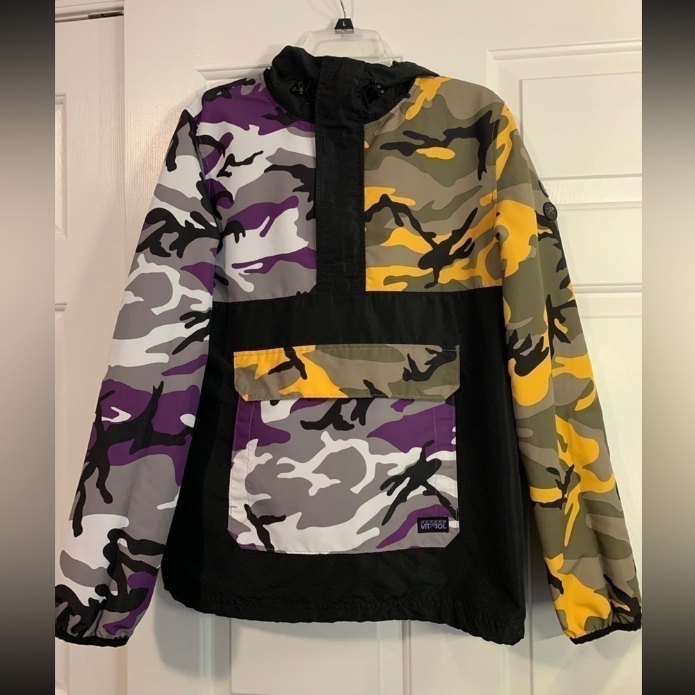 MultiColor Rothco Vitriol Two Tone Camo Pullover Hoodie Lightweight Jacket Small